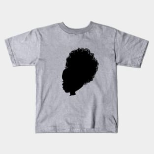 Afro Puff Girl silhouette Kids T-Shirt